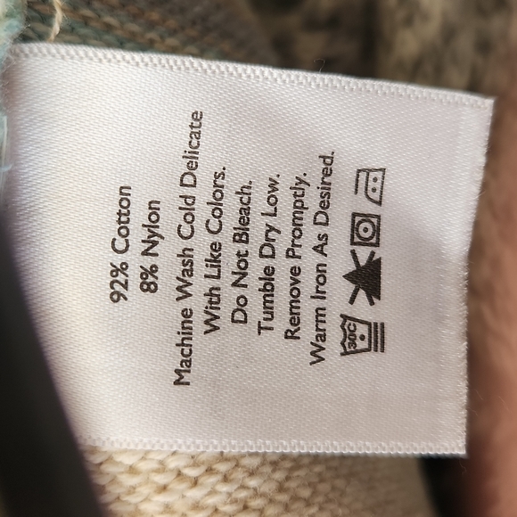 Eddie Bauer Blue Cream Striped V-neck Cotton Blend Sweater Size Small - Picture 6 of 7